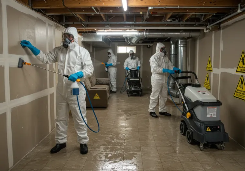 Basement Moisture Removal and Structural Drying process in Ocean Pointe, HI